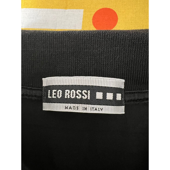 Leo Rossi Black Three Button Front Short Sleeve Polo, Size XL (measured) - Picture 3 of 3